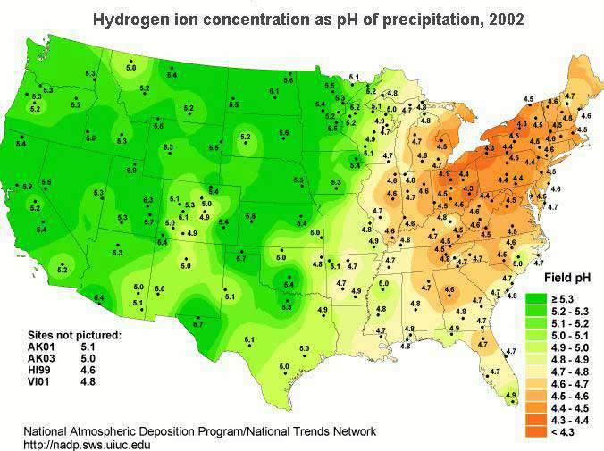 US Map Hydrogen Ion Concentration