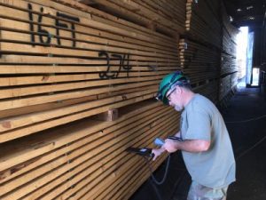When the MC4000 says the wood is done, kiln operators probe it with Wagner’s L722 stack probe attached to the L622 handheld moisture meter for confirmation.