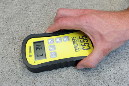 test moisture in concrete with c555 meter