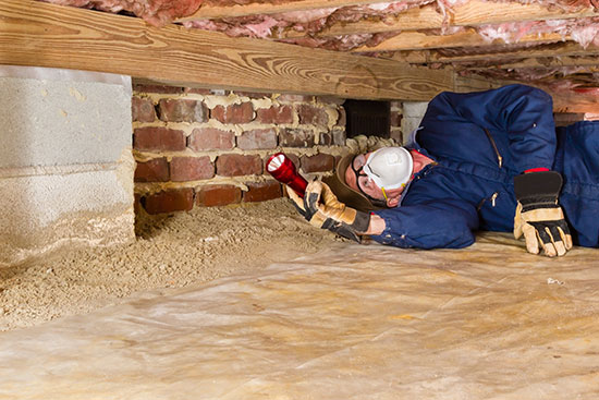 inspecting under a house