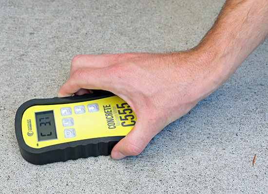 using a concrete moisture meter