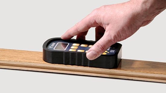 Orion 950 wood moisture meter in use