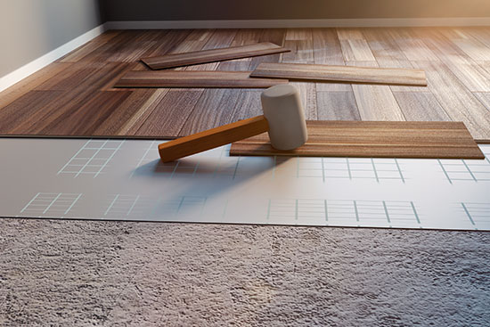 use a rubber hammer for hardwood floor installation